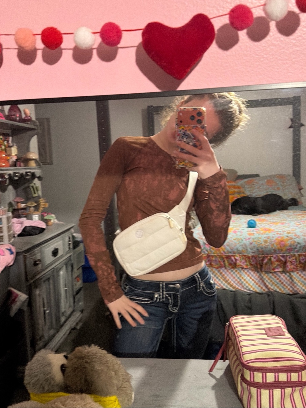 lululemon athletica Cream Quilted Crossbody Bag